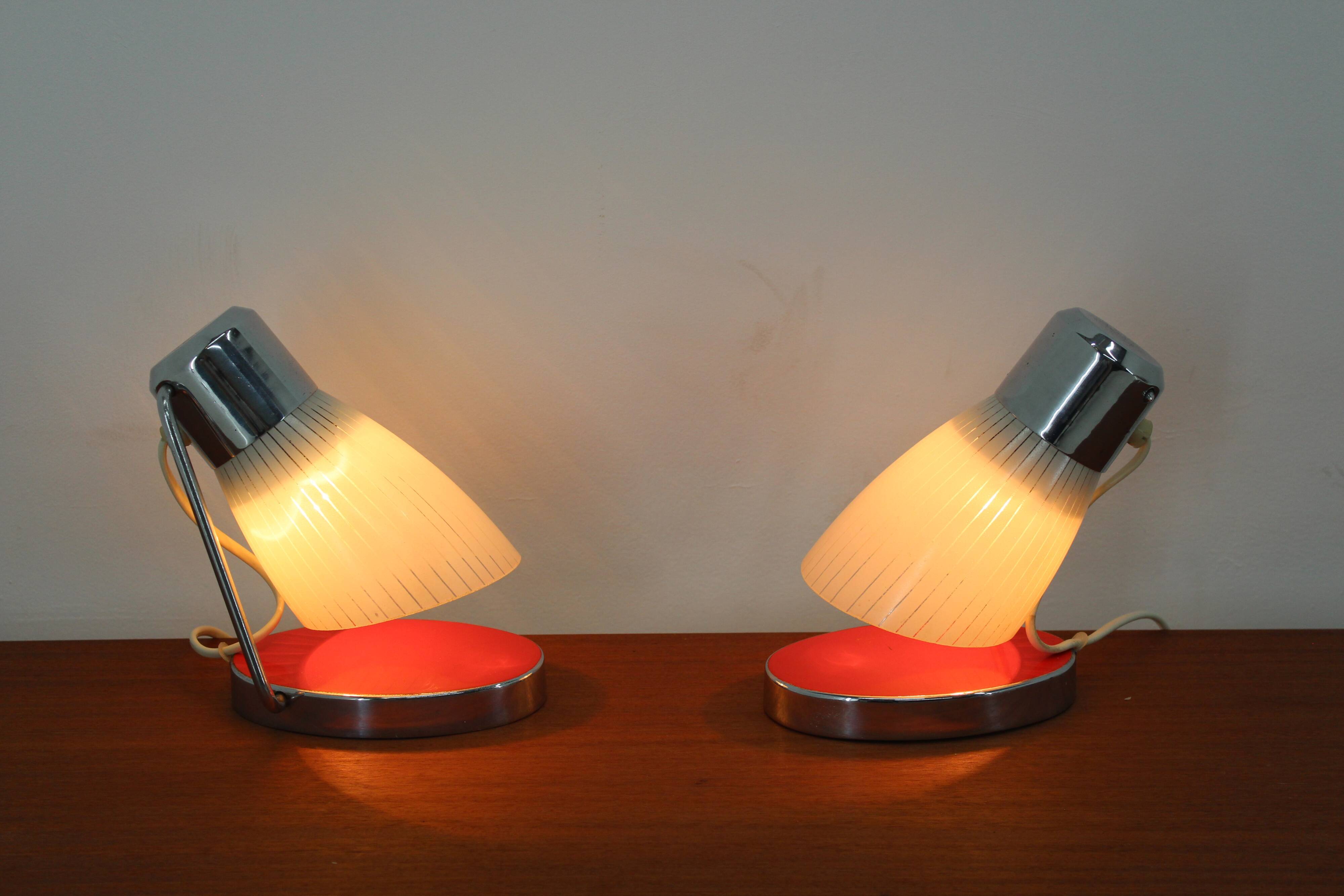 Pair of mid-century table lamps by Drupol 1960