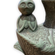 Ethnic anthropomorphic vase in patinated terracotta