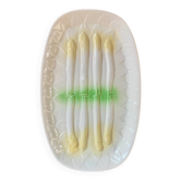 Plat à asperges en barbotine vintage