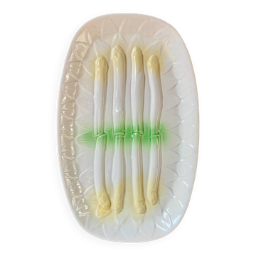 Large vintage asparagus barbotine dish