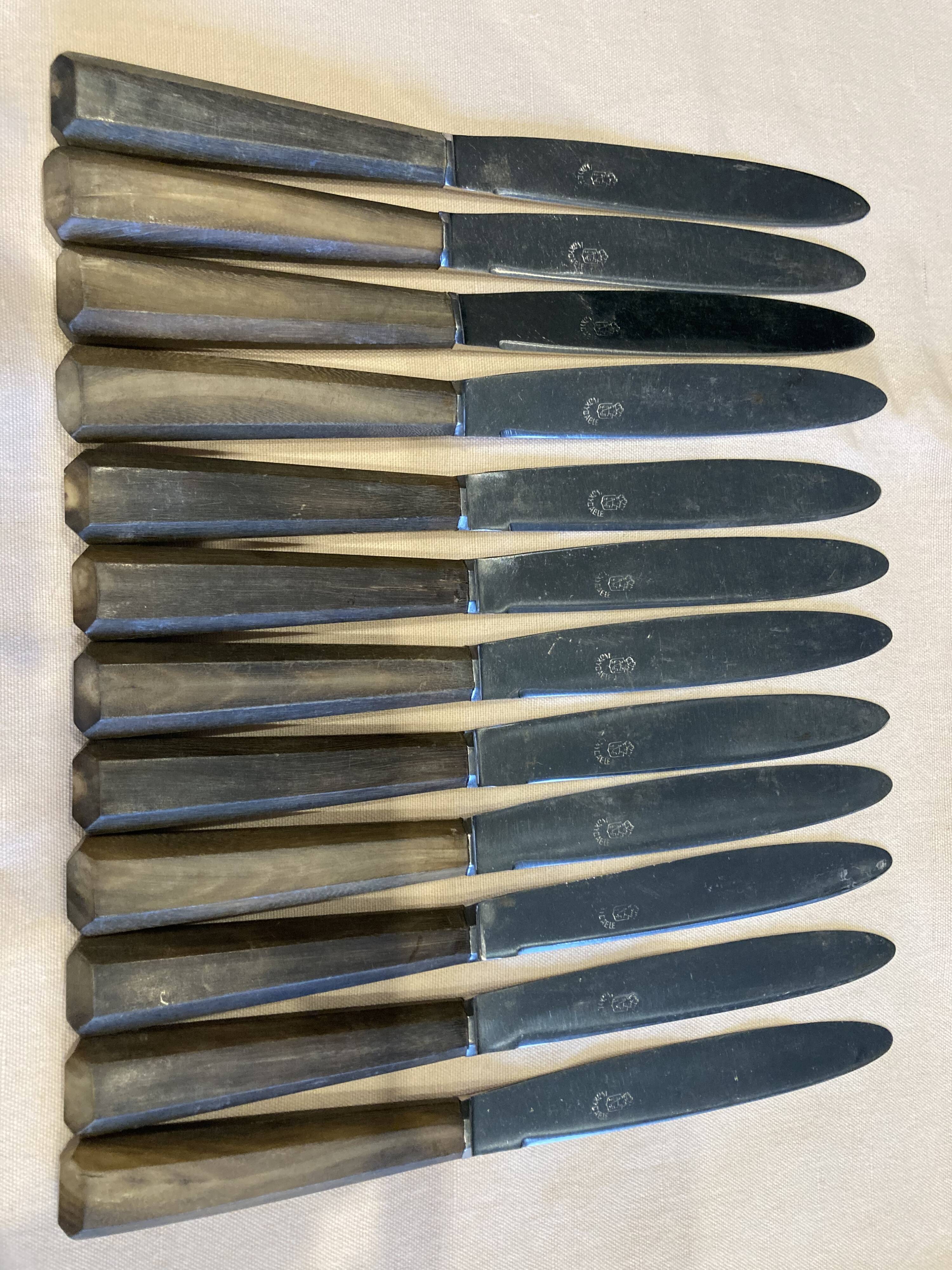 Series of 18 knives (12+6) horn handles