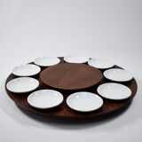 Teak turntable, Scandinavian, large model