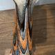 Vintage murano glass vase orange, white brown attributed to carlo moretti
