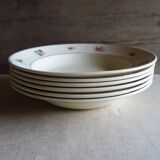 6 assiettes creuses vintage fleuries