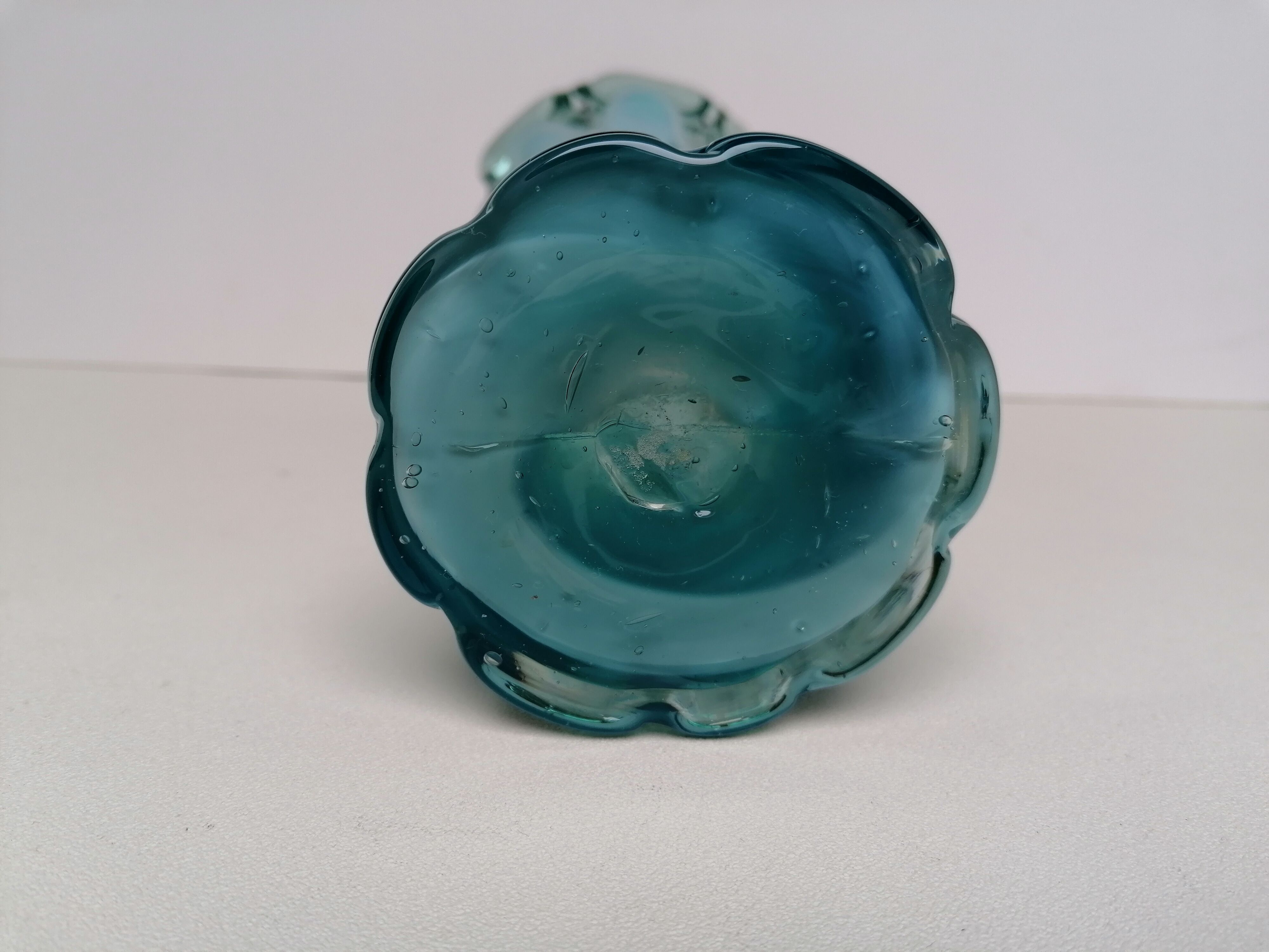 Murano blue glass paste vase