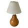 vintage wooden lamp small model with fabric shade 80's design