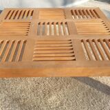 Coffee table 9 openwork checkerboards in solid beech