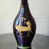 Vintage ceramic vase, terracotta, ethnic chimera, naive art.