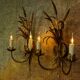 Pair of Hollywood Regency Style Gilt Metal Double-Arm Wheat Sconces, 1970s