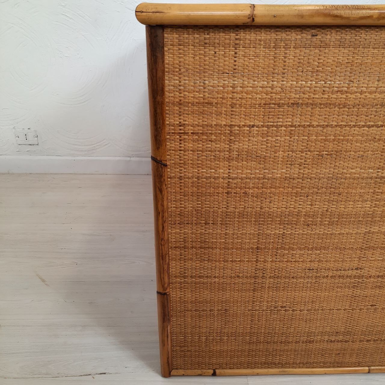 Pair of wicker and bamboo desks, Dal Vera, vintage
