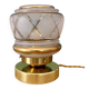 Vintage Art Deco pink and gold glass globe table lamp