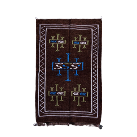Moroccan ethnic carpet brown