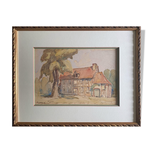 Tableau aquarelle Chaumière