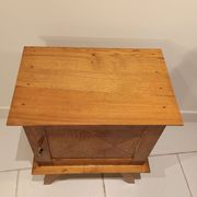 Bedside night table vintage compass feet and solid wood marquetteries