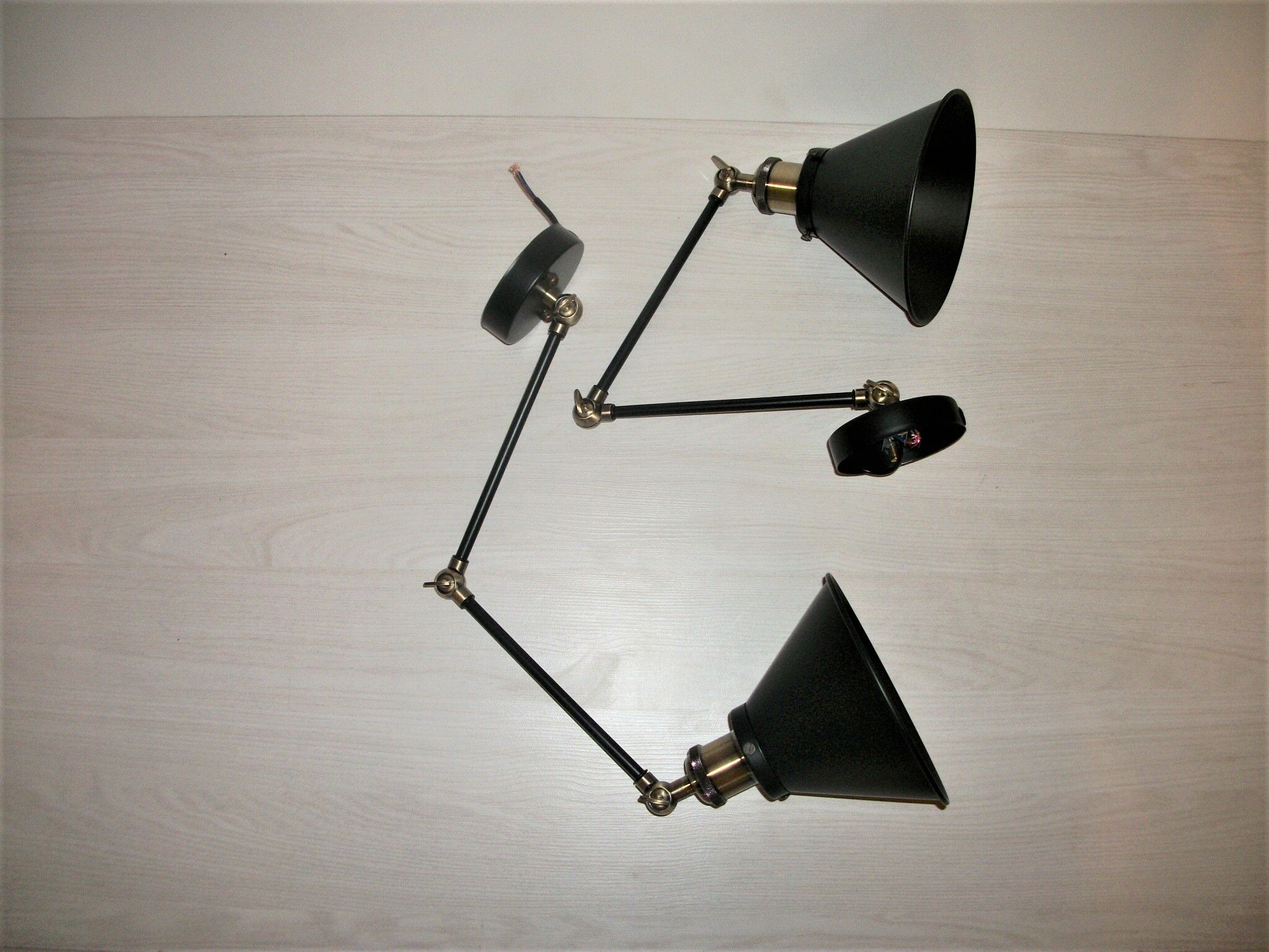 Pair of industrial wall light