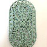 Dessous de plat ovale en fonte émaillée vert