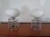 Opaline Glass and Chrome Table Lamps from Honsel, 1970s, Set of 2