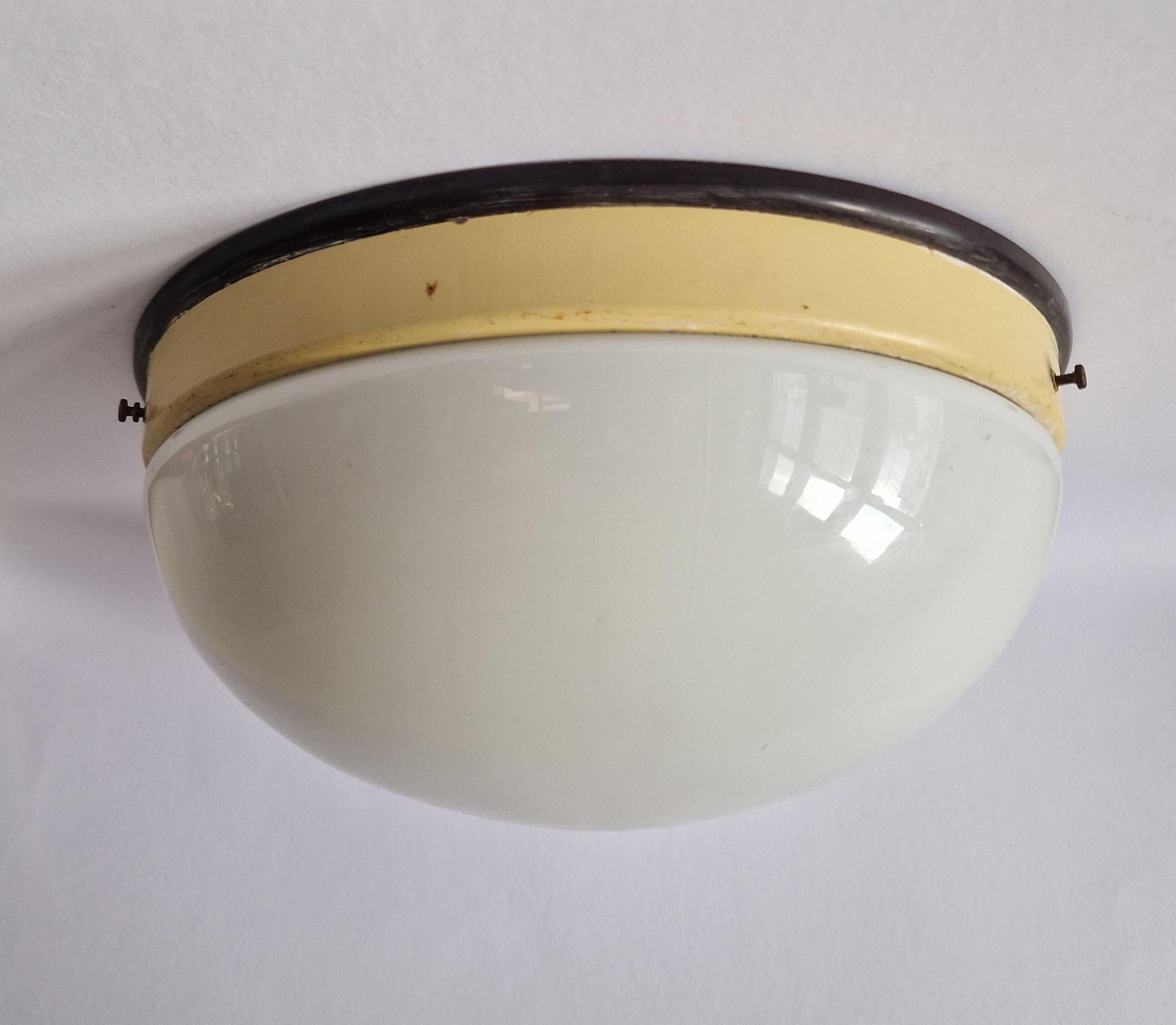 Pair of Midcentury Wall or Ceiling Lamps, Flush Mount, 1950s