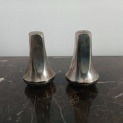 salière et poivrier en métal argenté - époque Art déco