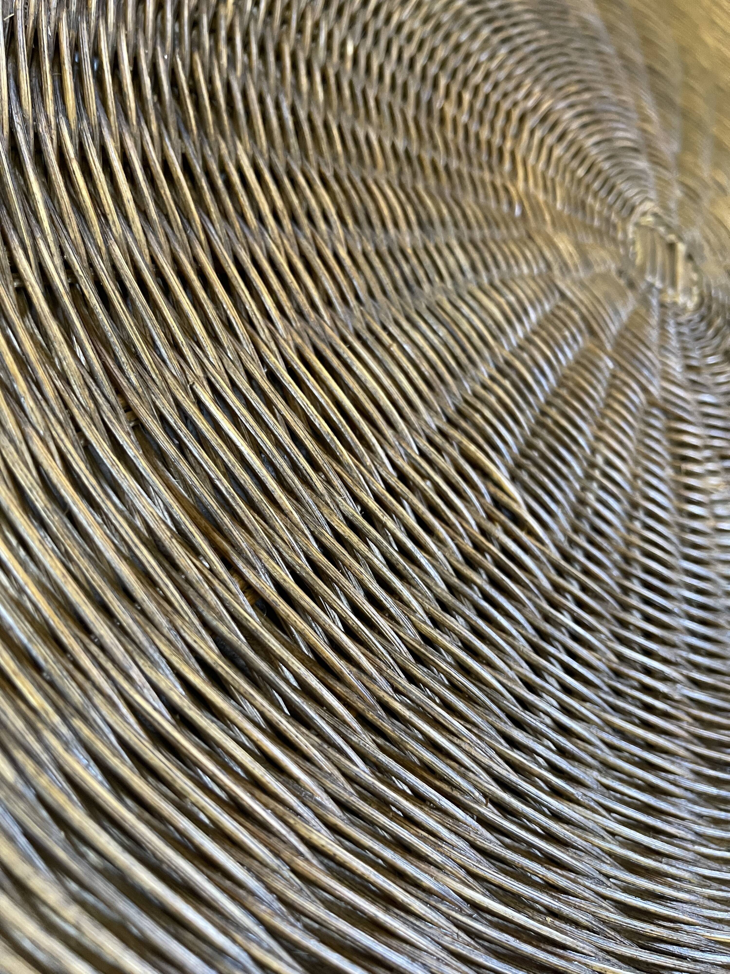 Rattan and metal coffee table