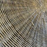Rattan and metal coffee table