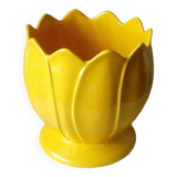 Cache pot en faience forme nenuphar