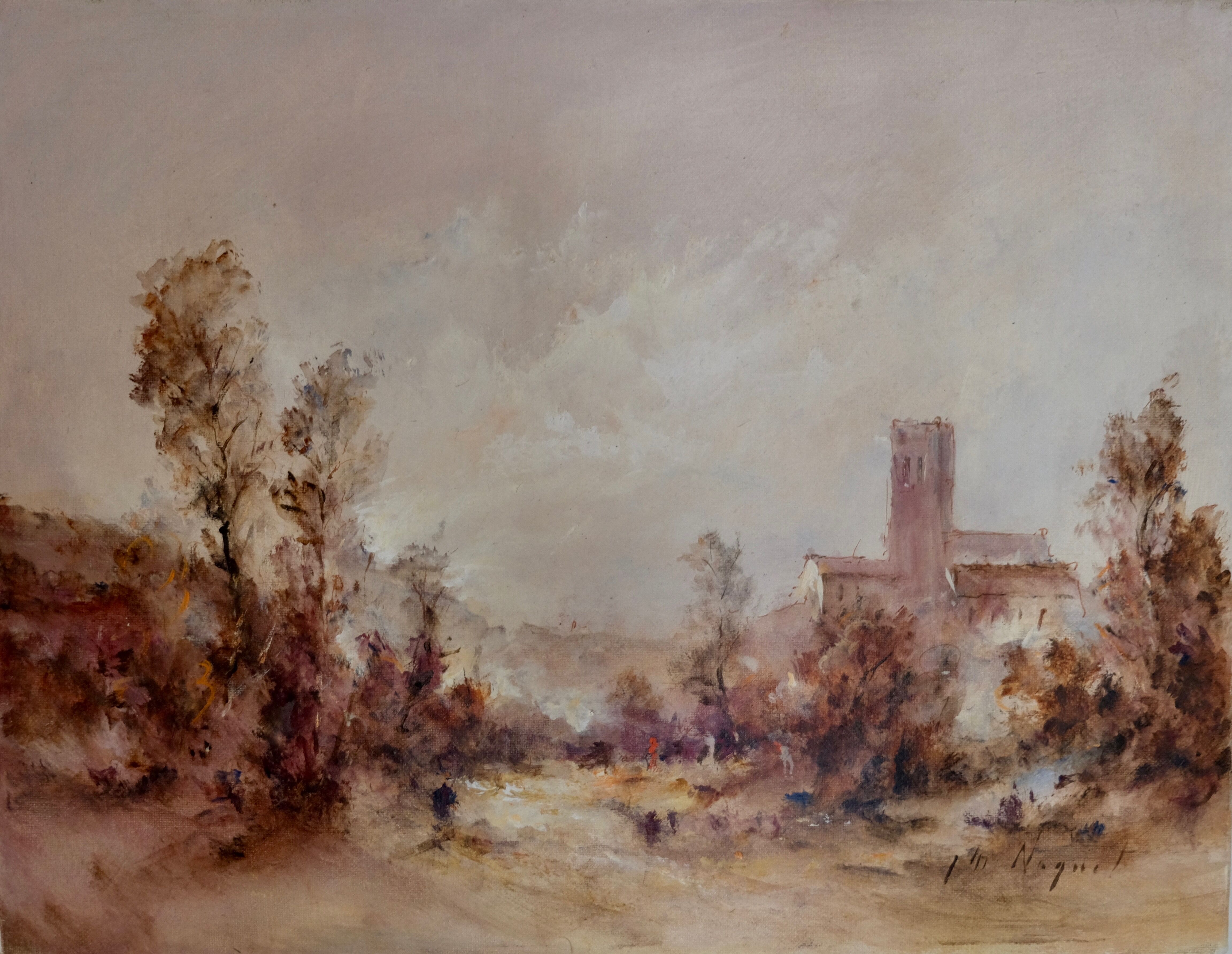 Oil painting "The Hidden Village"