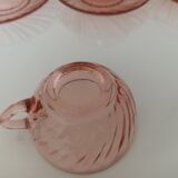 Vintage pink arcoroc espresso cups