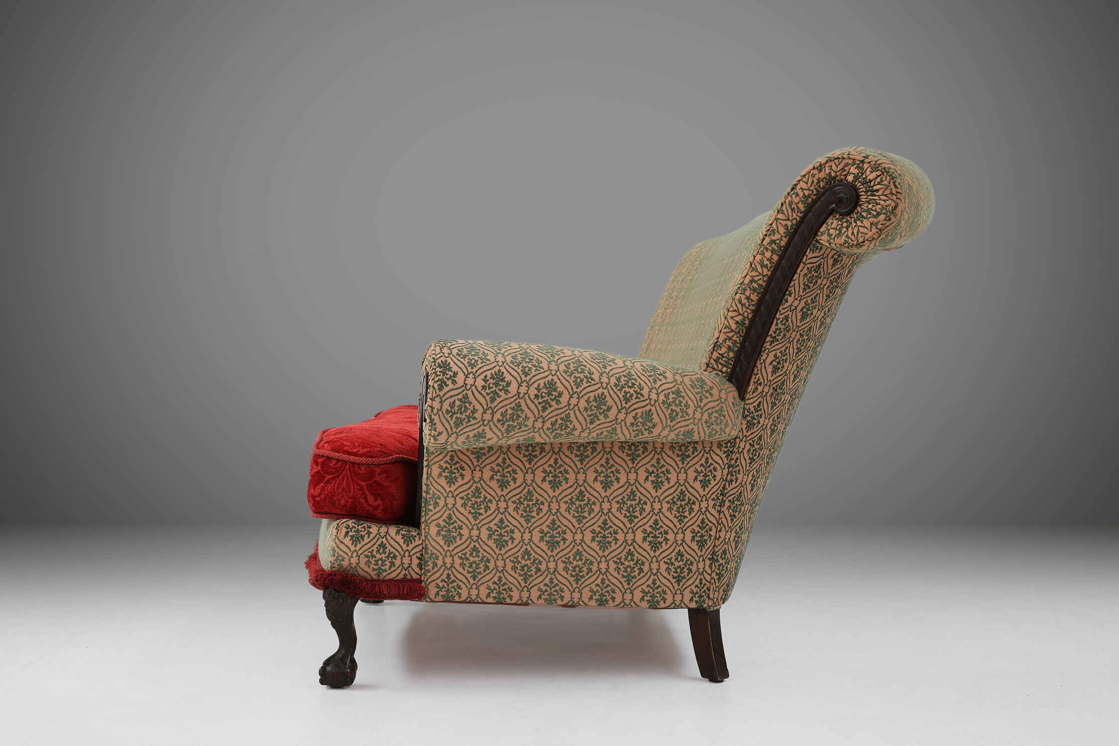 Extra large Victorian sofa and ottoman 1890