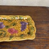 Elongated dish in yellow Digoin Sarreguemines Barbotine