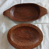 2 plats en bois de coco