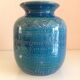 Blue / vintage ceramic ball vase 70s