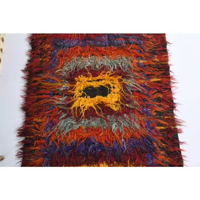 Vintage Turkish Hand-Knotted Wool Cotton Red Kilim Runner Rug 100x248