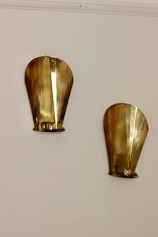 Pair of Swedish mid-century wall sconces in brass