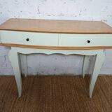 vintage relooked solid birch console