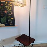 Floor lamp with magazine rack and shelf 50's
