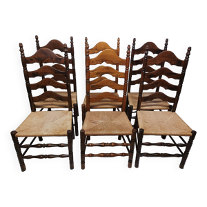 lot de 6 chaises en bois