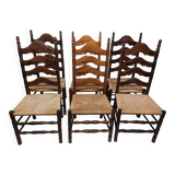 Set of 6 Vintage Wooden Chairs