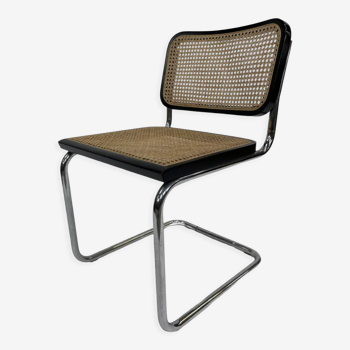 Chaise Cesca modèle b32 en blak et bois par Marcel Breuer