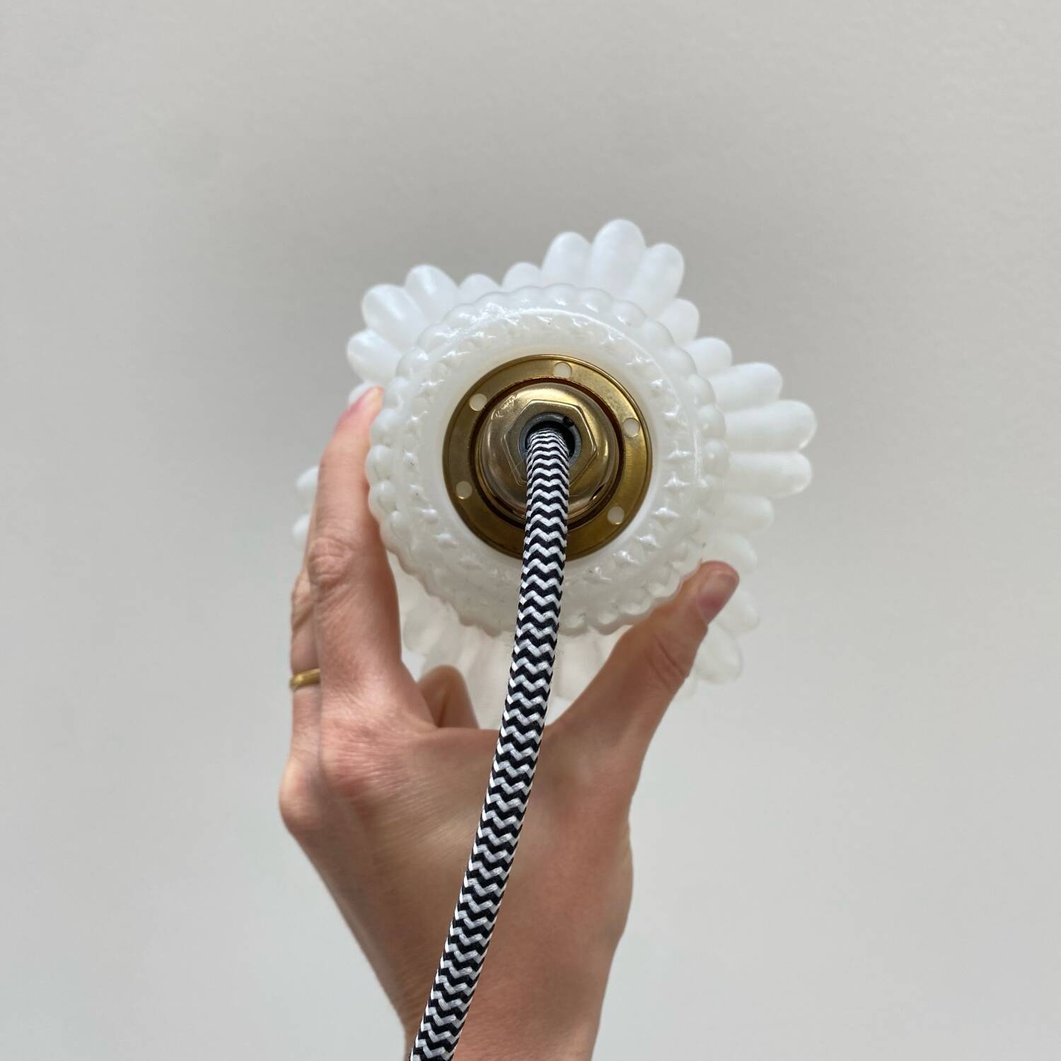 Pair of vintage tulip portable lamps