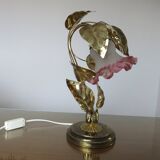 Lamp " flower " in gold metal 70s