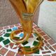 Vase cornet en verre ambré de Murano
