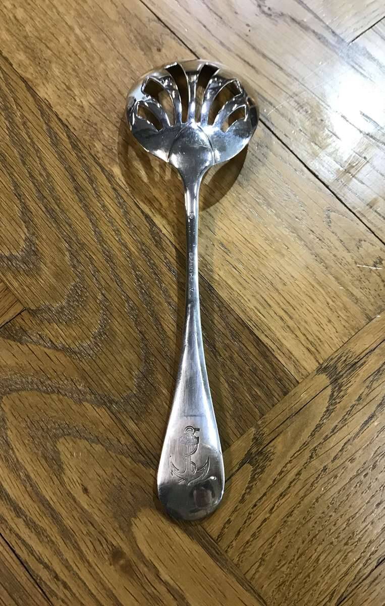 French navy ice cube spoon in silver metal christofle