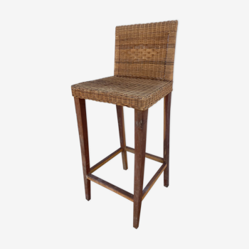 Vintage wicker top stool
