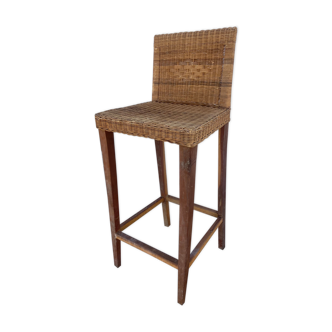 Vintage wicker top stool