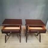 Pair of bedside tables with X-shaped base