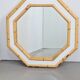 Vintage Octagonal Wall Mirror in Bamboo, Italy, 1960s