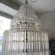 Monumental chandelier of art deco style in metal & crystal
