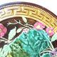 Slurry plate Choisy le Roi: Leaves and flowers bound by a ribbon