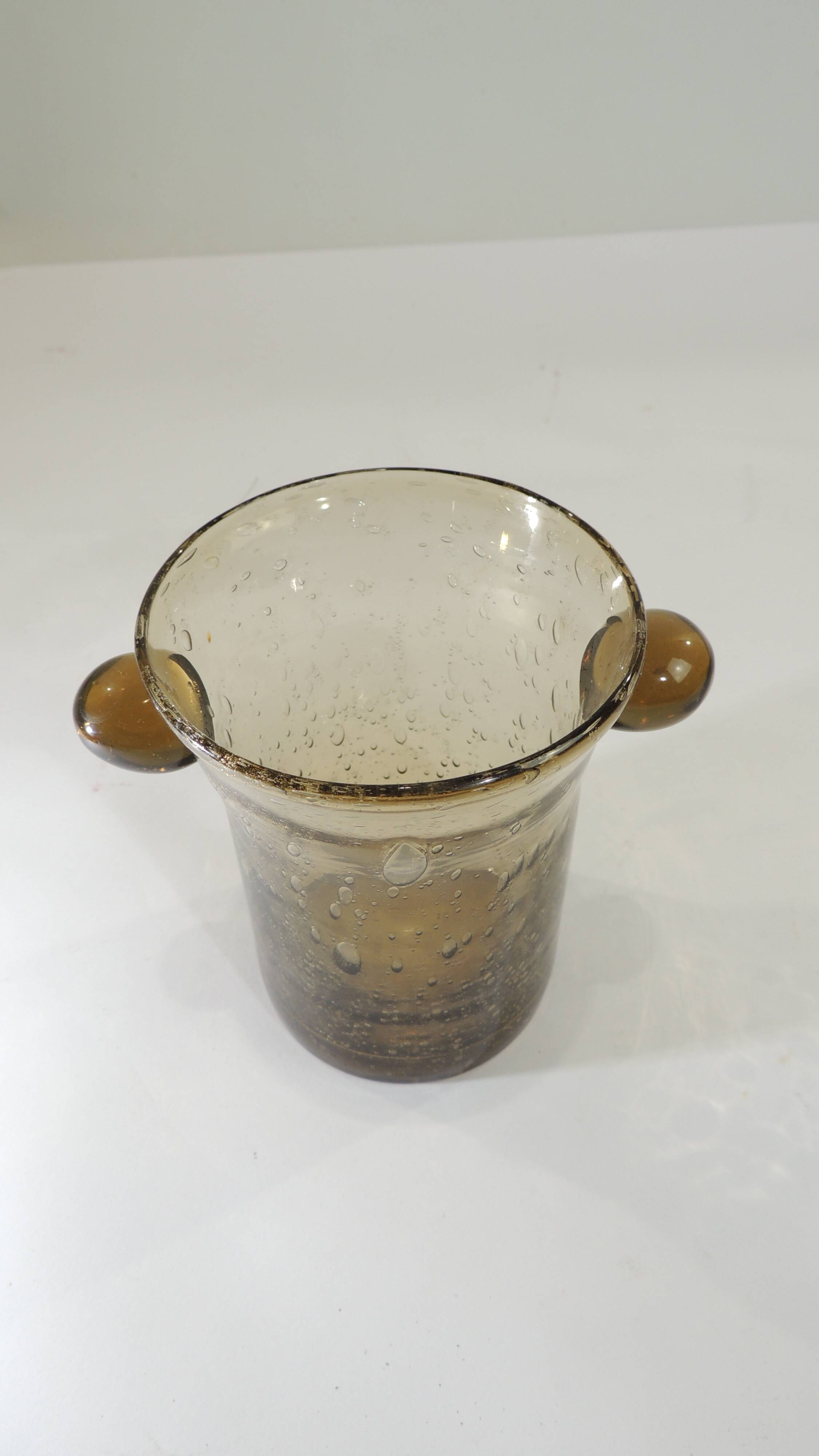 Smoked bubble glass ice bucket, Biot